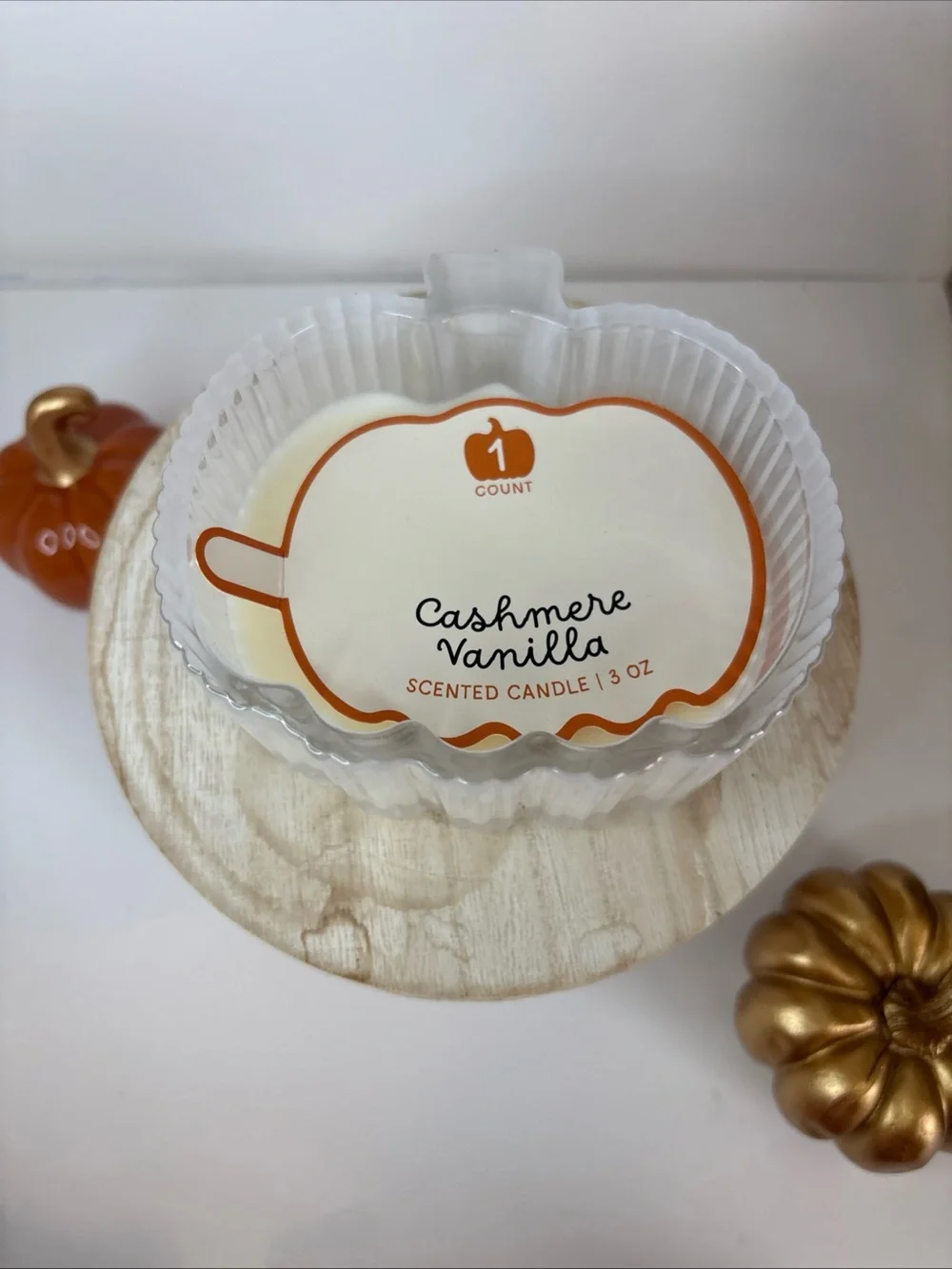 Target Pumpkin Wax Melts - Orange, Brown, White, Gold Accents